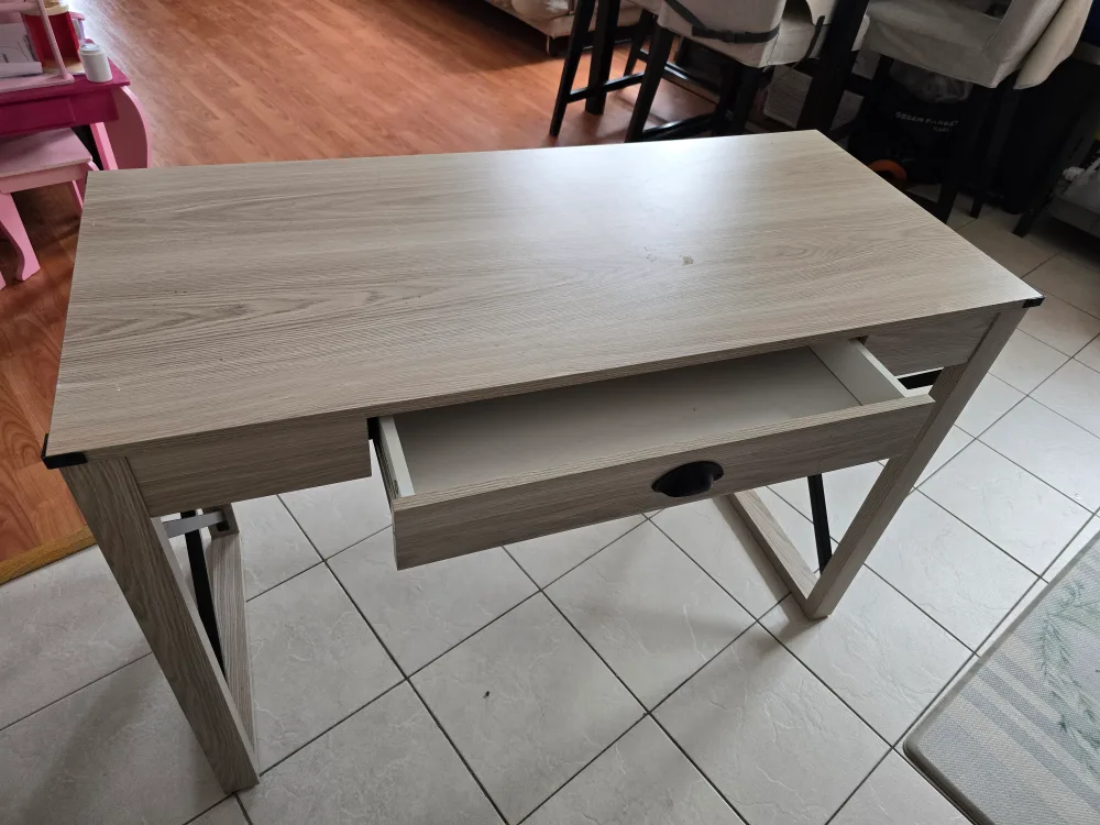 Wood Desk with Drawer, 44 x 20 x 30 inches thumbnail