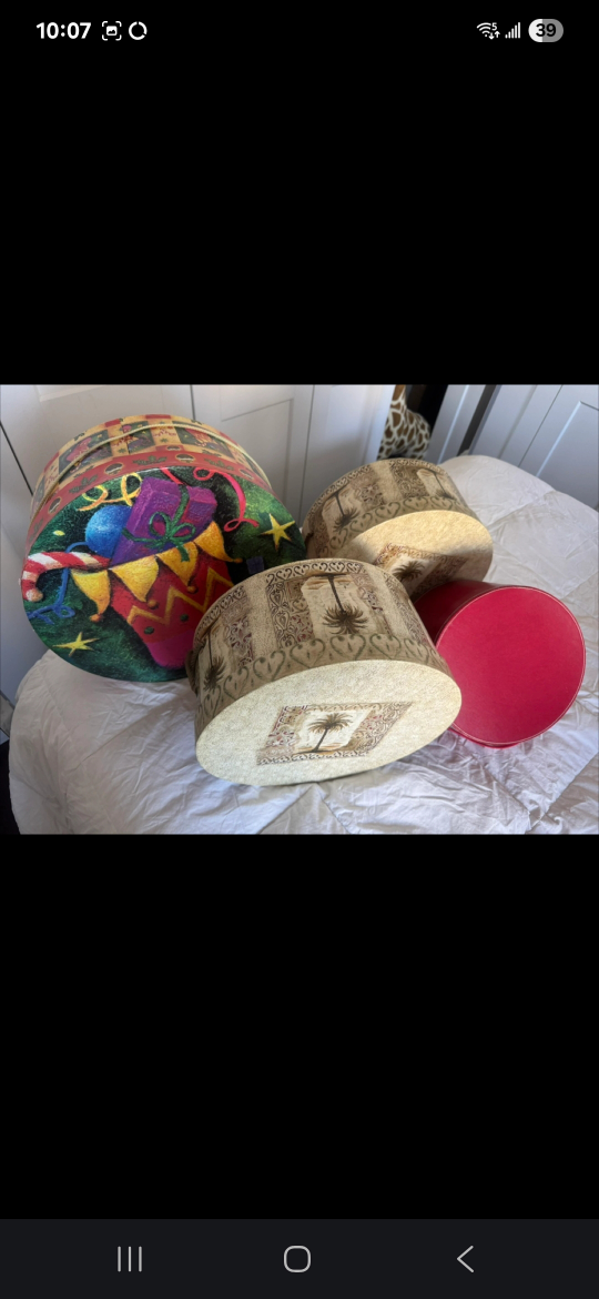 Set of 4 Decorative Round Storage Boxes - photo 5