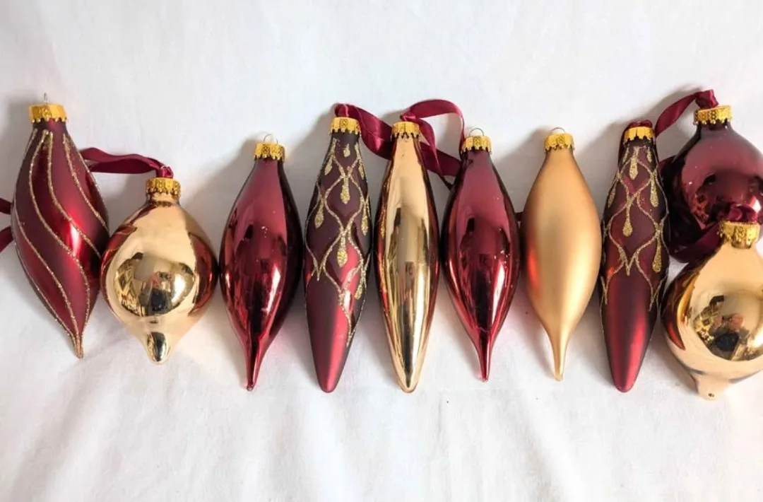 Mixed Teardrop Christmas Tree Ornaments image indicator(2)