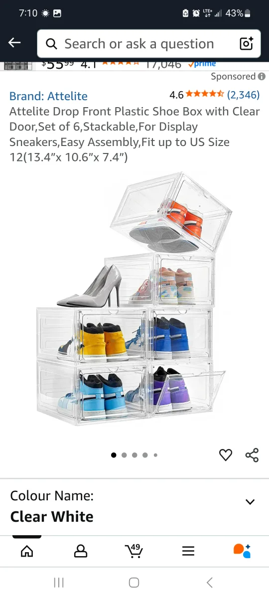 SIMPDIY 12 Pack Shoe Storage Organizer thumbnail