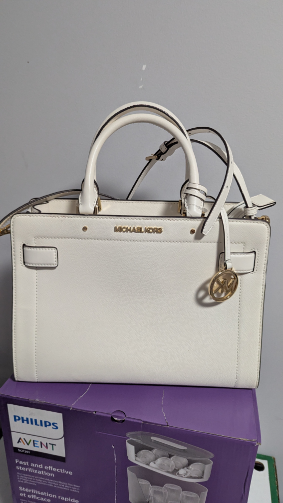 Michael Kors White Leather Satchel