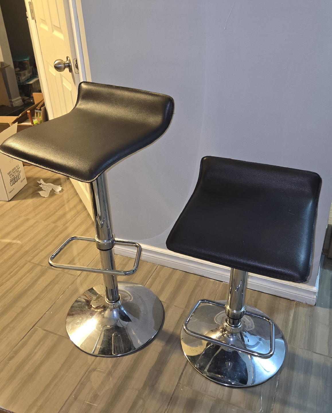 Set of 2 Adjustable dark brown Bar Stools - photo 3