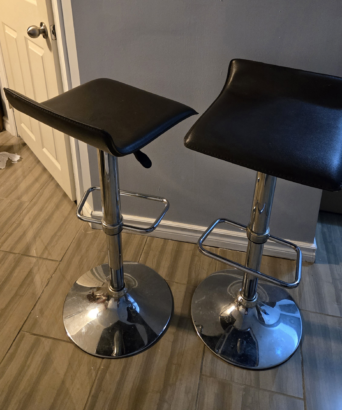 Set of 2 Adjustable dark brown Bar Stools - photo 4