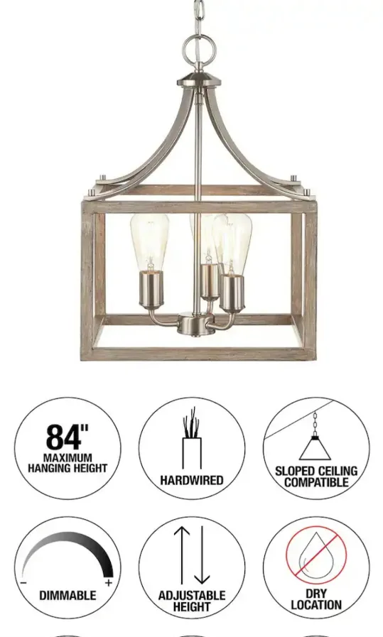 Farmhouse Wood & Metal Pendant Light image indicator(2)