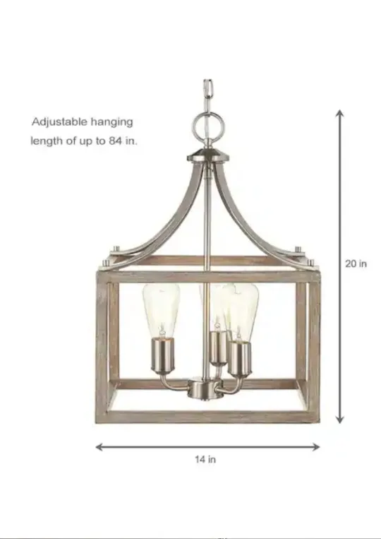 Farmhouse Wood & Metal Pendant Light image indicator(3)