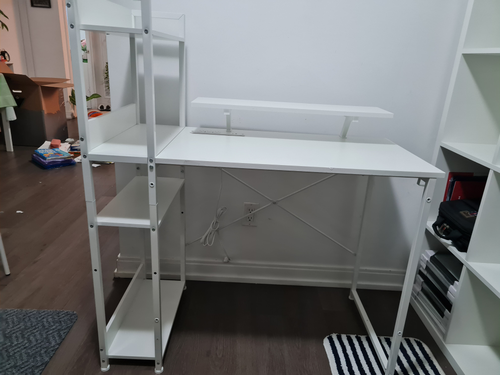 White Desk with Shelves - photo 2