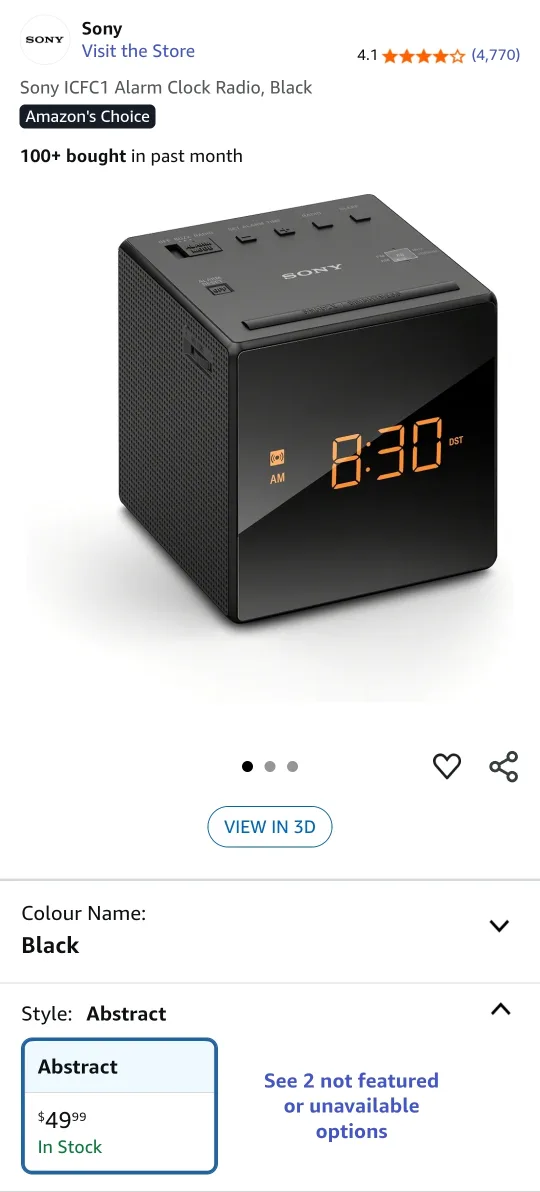 Sony ICFC1 Alarm Clock Radio, Black image indicator(2)