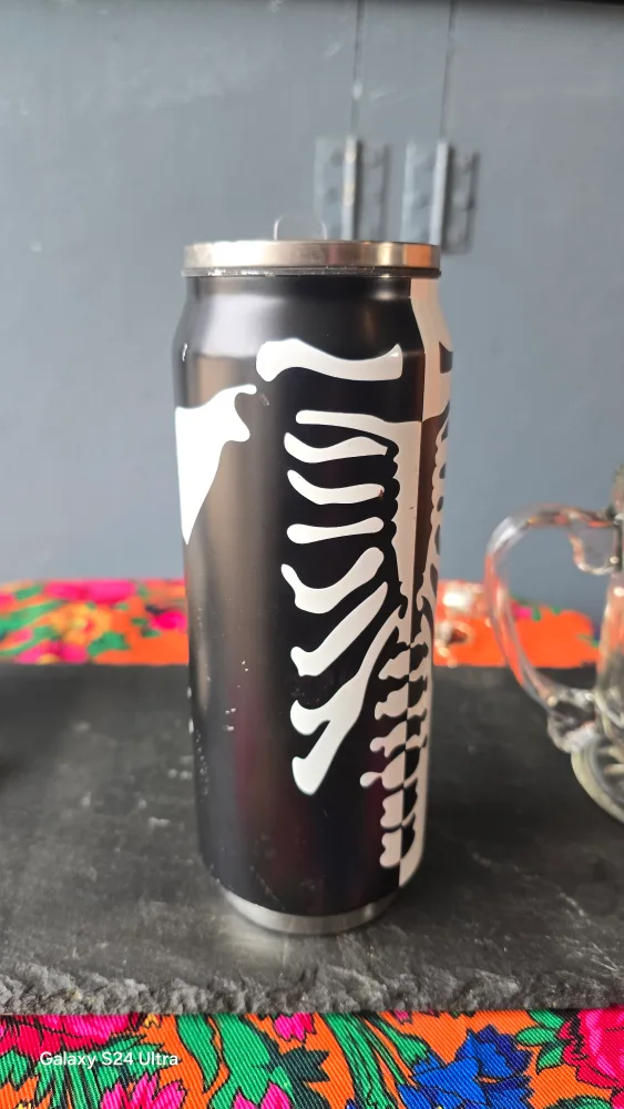 Skeleton Design Black Aluminum Water Bottle thumbnail
