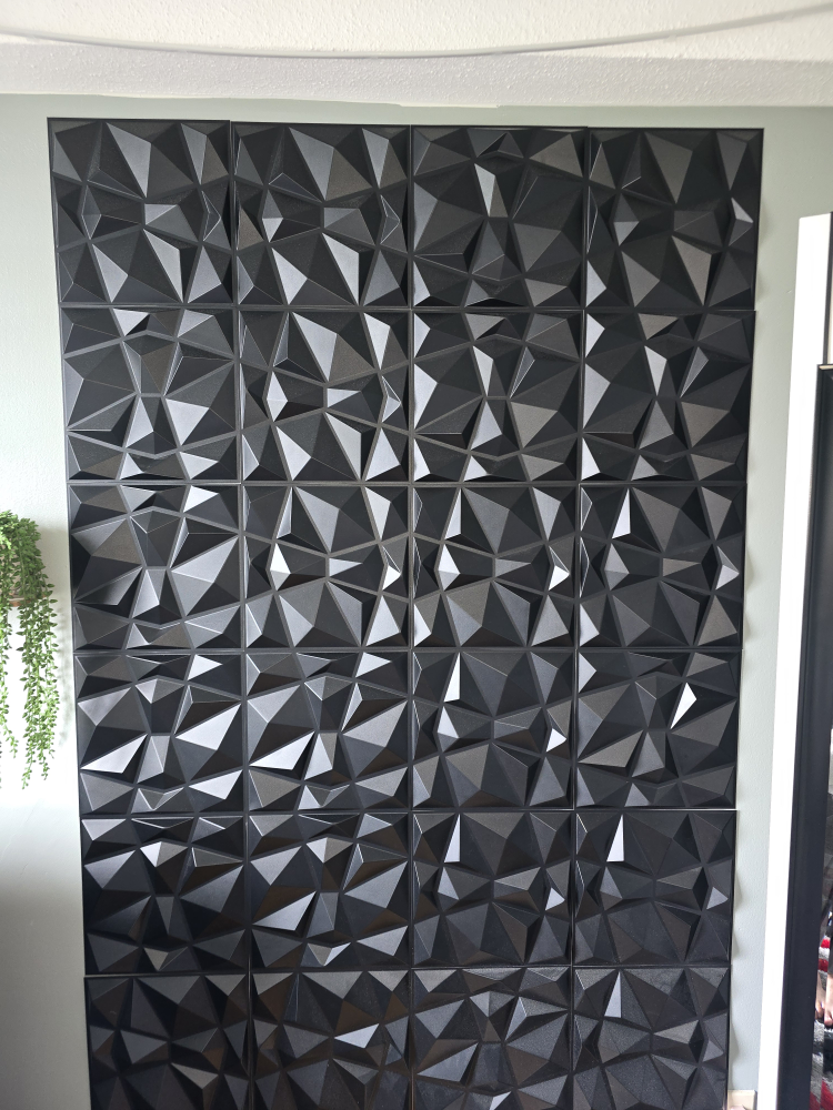 Black Wall Panels 3D Printed 12 x 12, 33 Panels