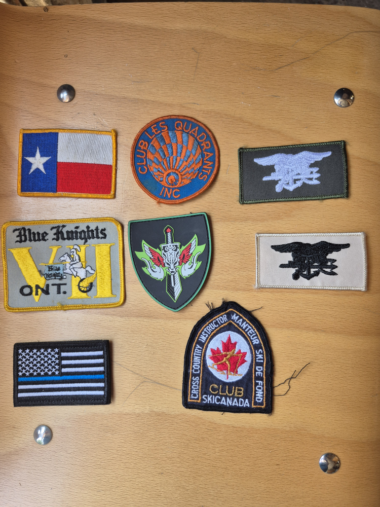 Assorted Patches: Blue Knights, Club Skicanada, US Navy SEAL