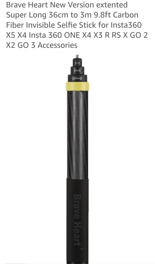 Brave Heart 9.8ft. CARBON FIBER SELFIE STICK 3m.(Telescopic)