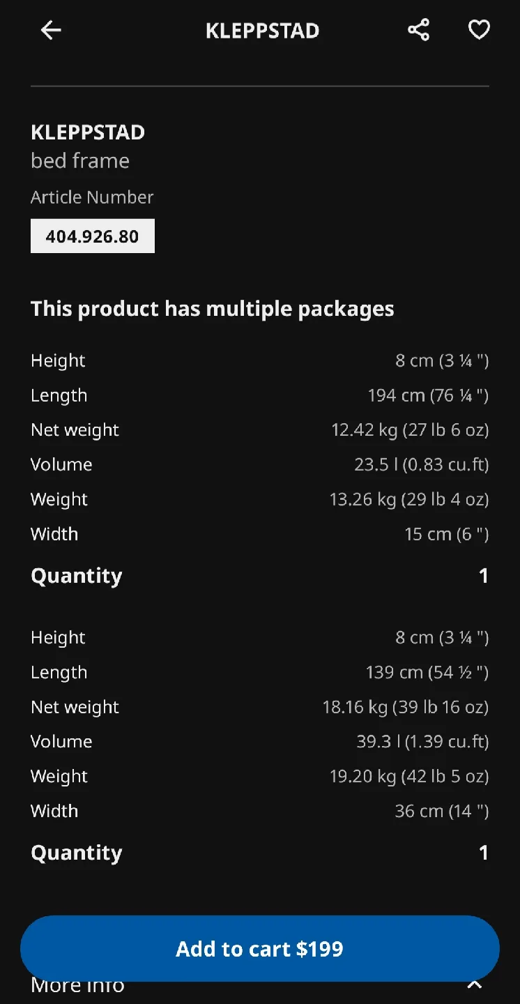 IKEA KLEPPSTAD Bed Frame - White/Vissle Beige image indicator(2)