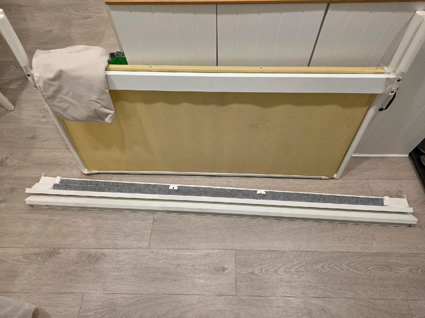 IKEA KLEPPSTAD Bed Frame - White/Vissle Beige image indicator(4)