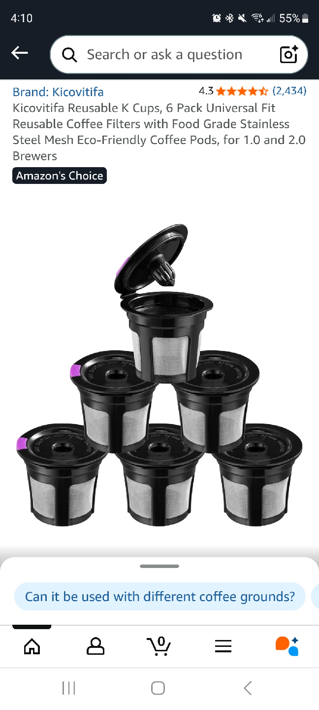 Reusable K Cups, 6 Pack