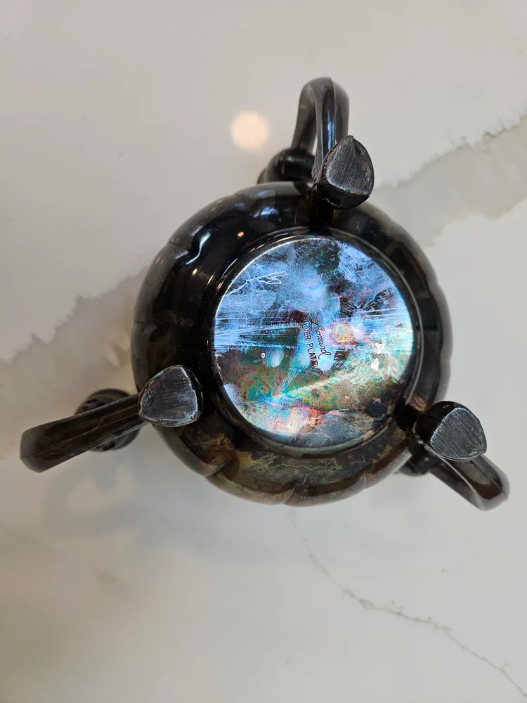 Vintage Silver Plated Candle Holder Art Nouveau Style image indicator(4)