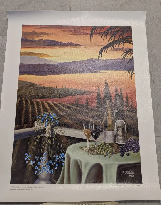 Wine in a Vineyard Print by Benjamin Purvis thumbnail