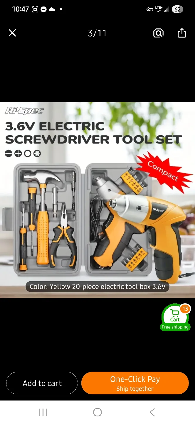 NEW 3.6V Electric Screwdriver 20-piece Tool Set 🪛 image indicator(3)
