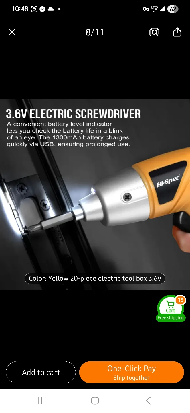 NEW 3.6V Electric Screwdriver 20-piece Tool Set 🪛 image indicator(7)