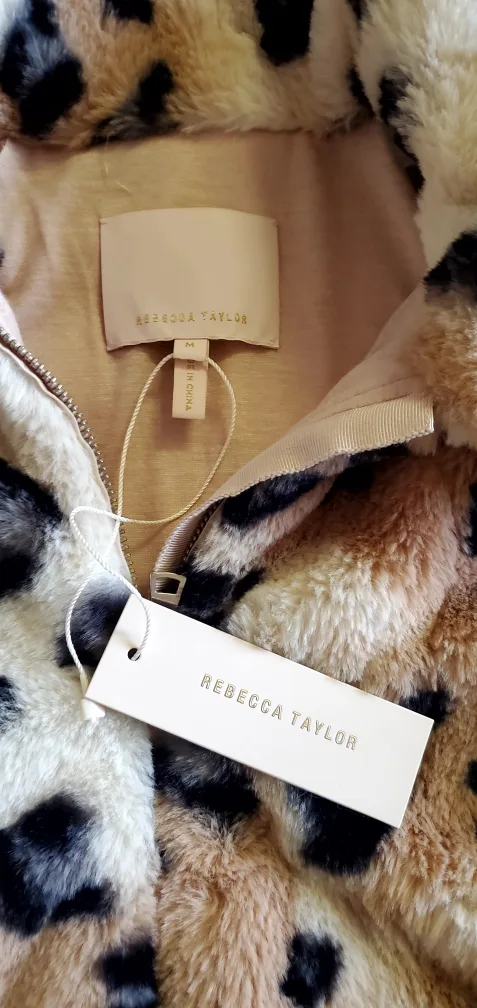 Brand New Rebecca Taylor Leopard Print Faux Fur Jacket - M image indicator(3)