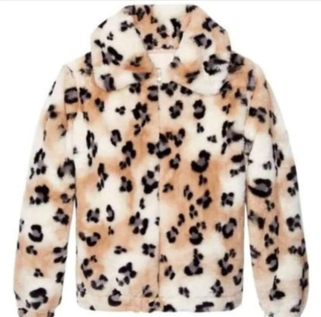 Brand New Rebecca Taylor Leopard Print Faux Fur Jacket - M image indicator(5)
