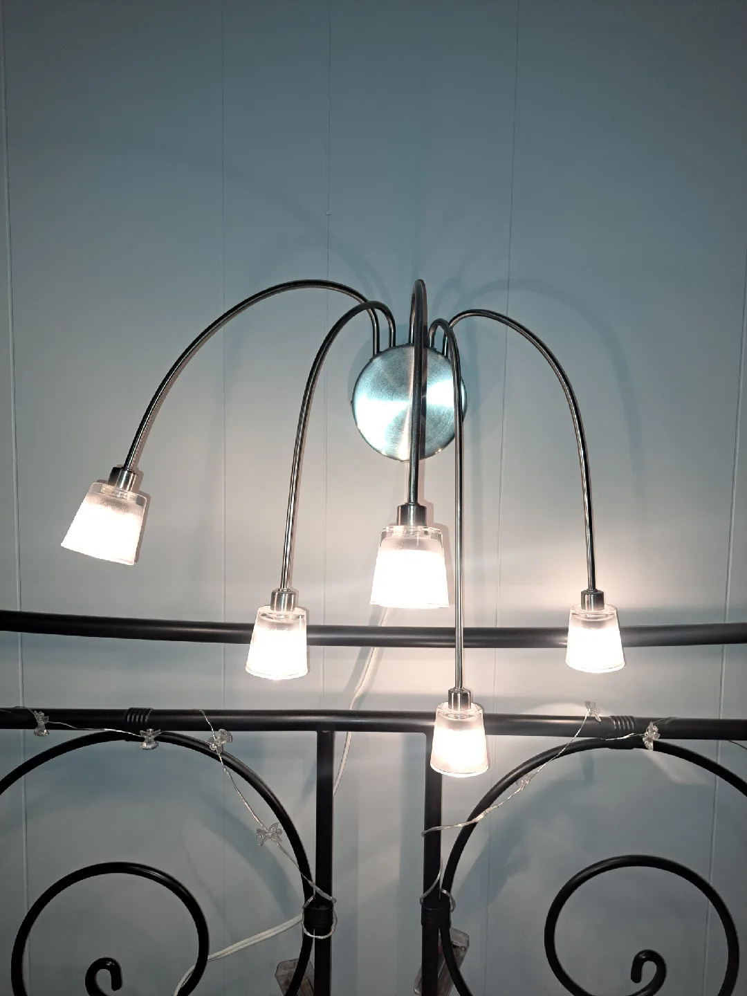 Modern 5-Light wall Fixture plugs into the outlet image indicator(3)