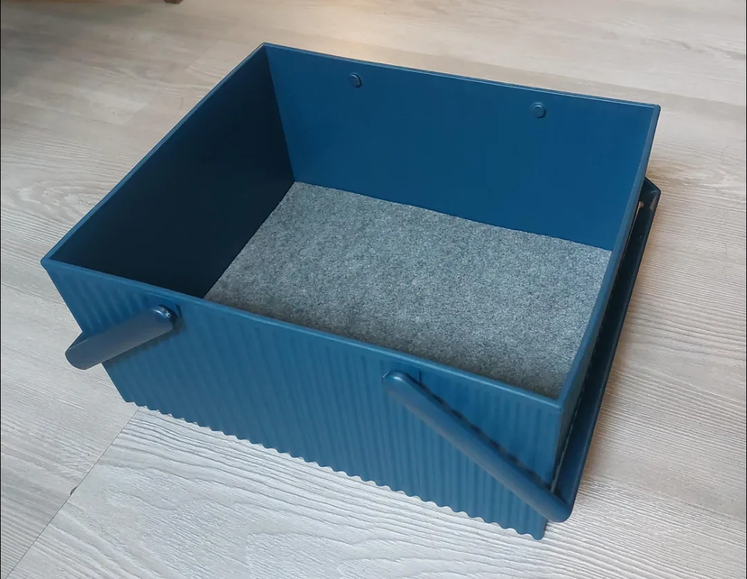 Blue Storage Box with Handles and Felt Bottom (Japan) thumbnail