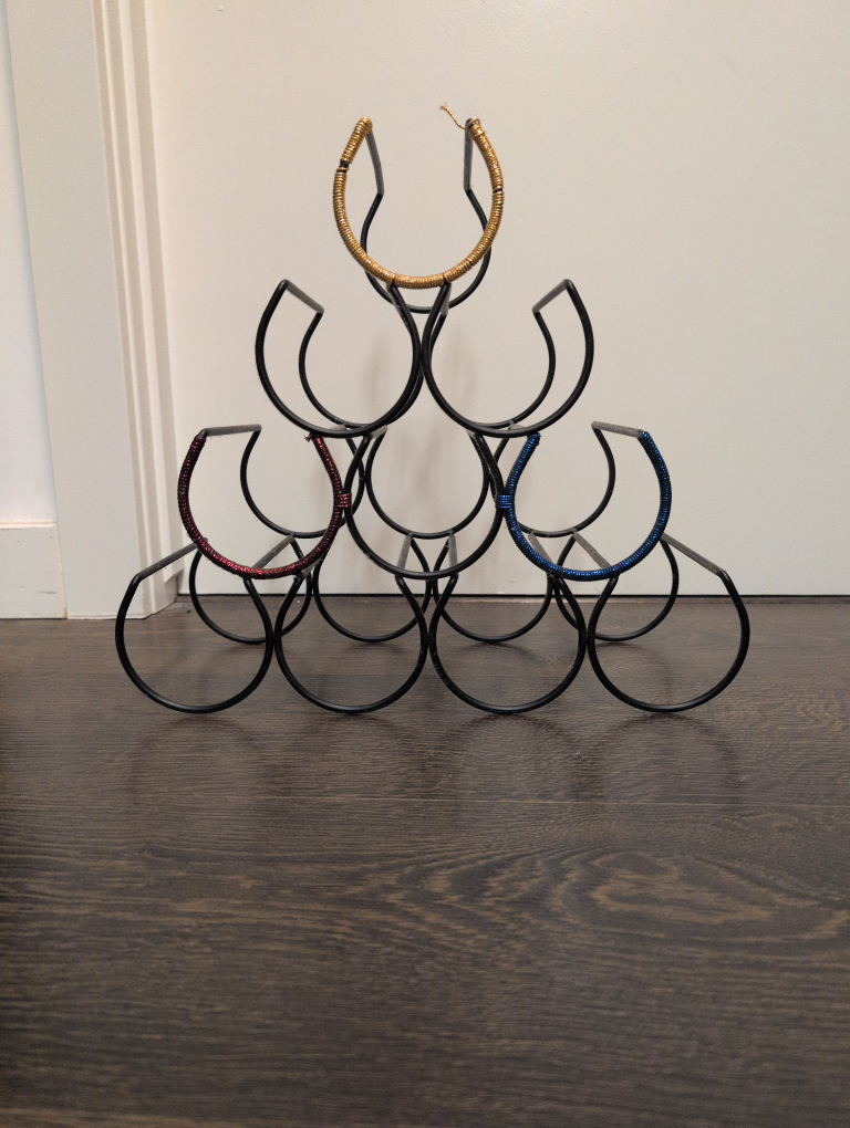 Metal Wine Rack - Holds 10 Bottles