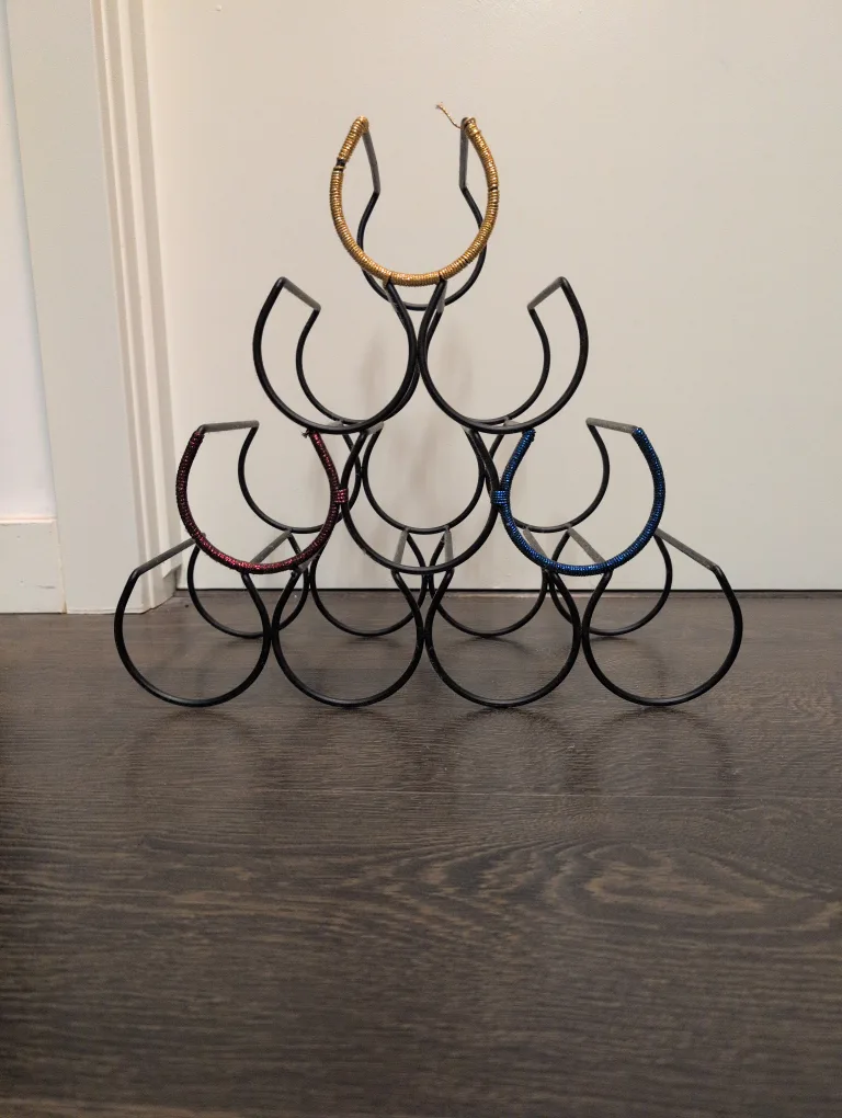 Metal Wine Rack - Holds 10 Bottles