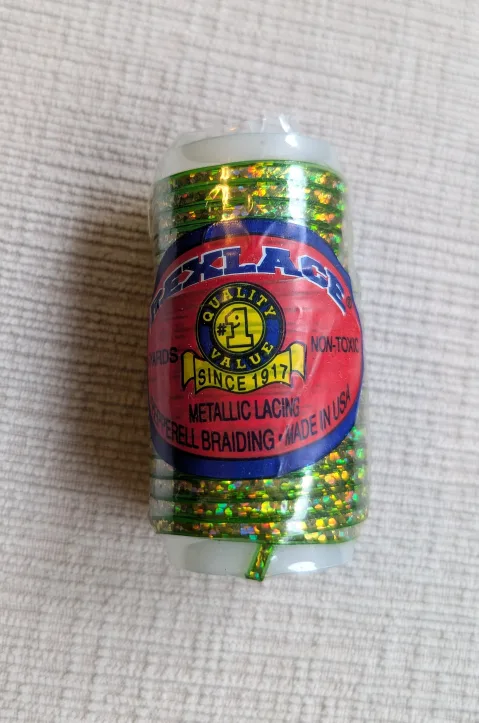Brand New Pepperell Rexlace Metallic Lacing - Green Holo thumbnail