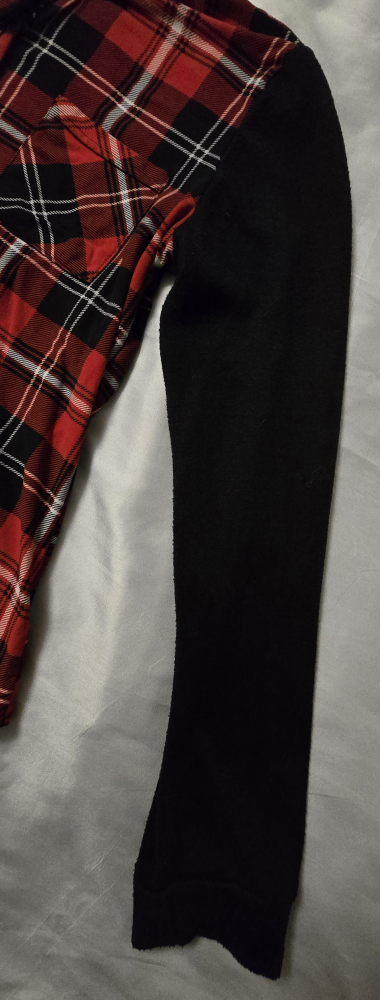 Womens Ardene Red & Black Plaid Hooded Shirt - SIze Medium - photo 5