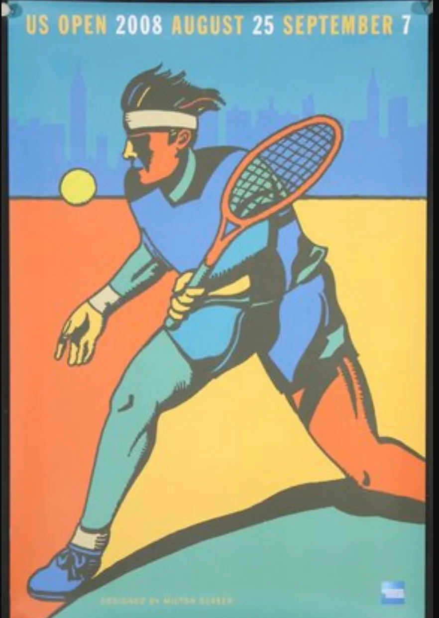Vintage ORIGINAL Milton Glaser 2008 U.S. Open Poster thumbnail