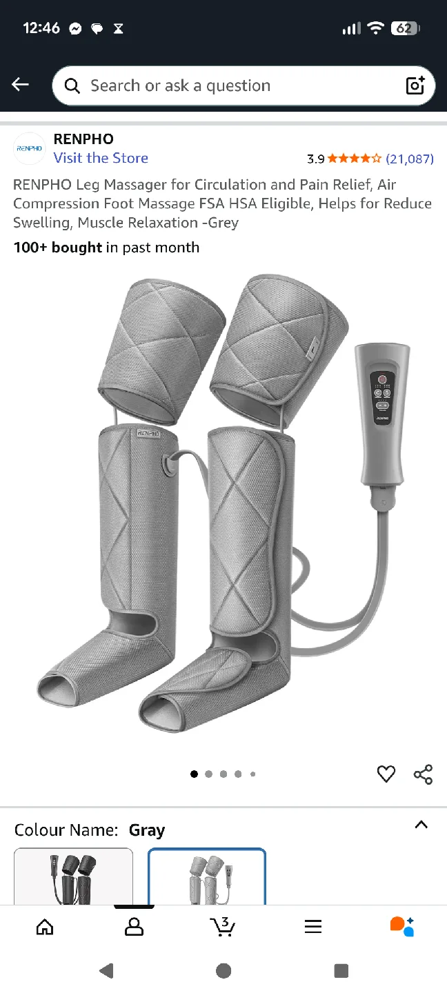 RENPHO Leg Massager - Grey thumbnail