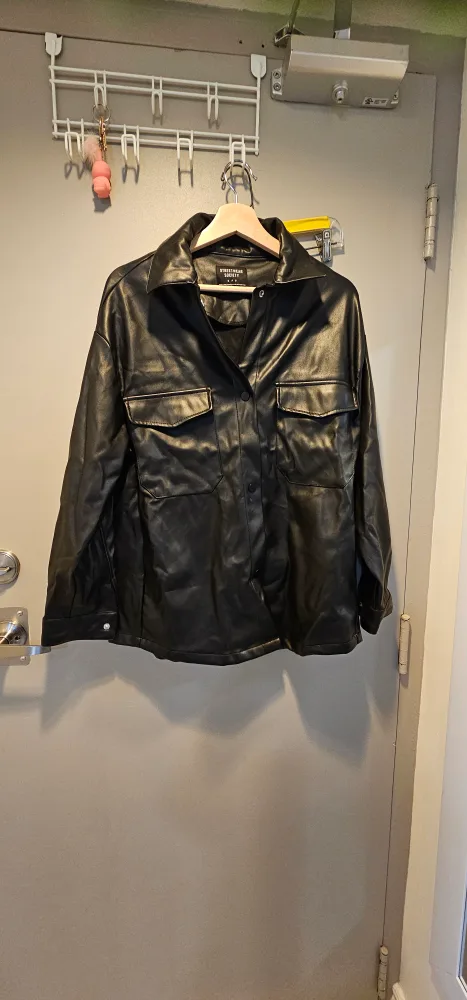 Streetwear Society Black Faux Leather Jacket - Size M thumbnail