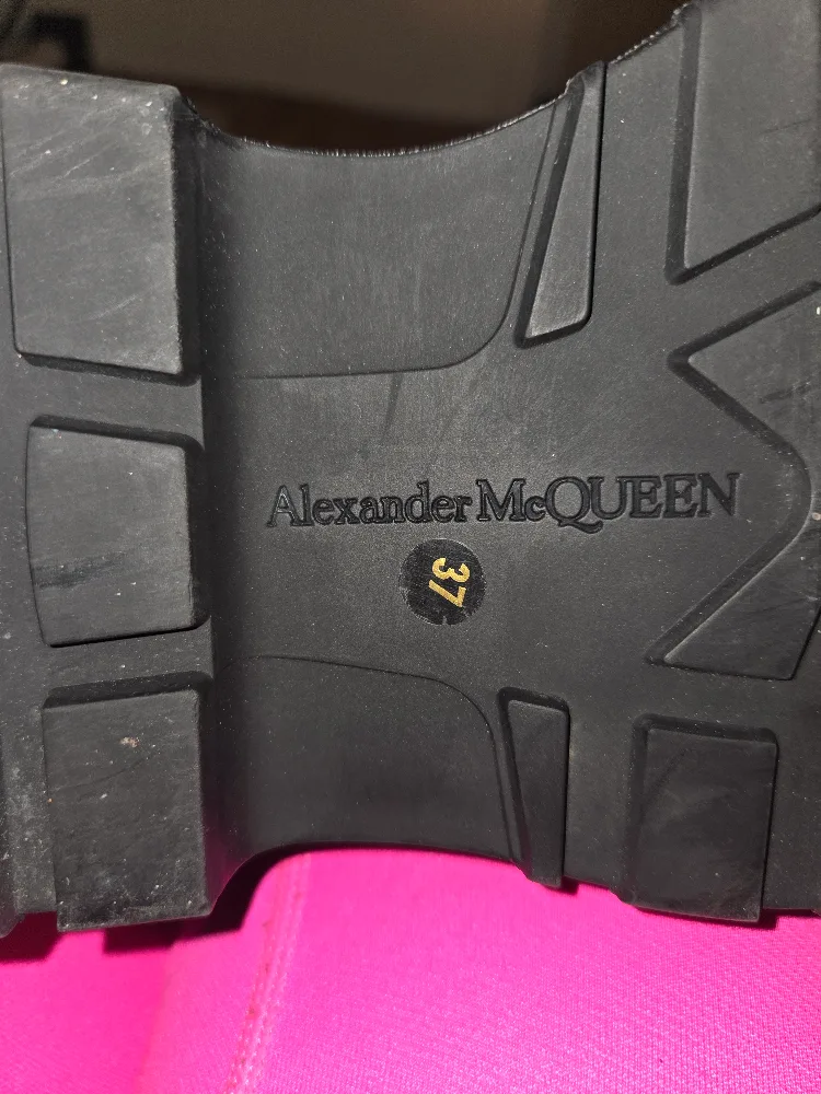 Alexander McQueen Black Leather Knee High Boots - Size 37 image indicator(4)