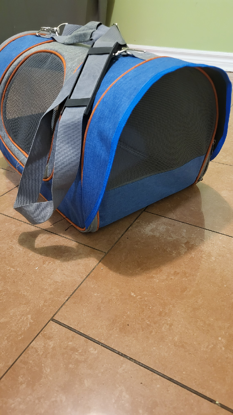 Foldable Pet Carrier - Blue & Grey