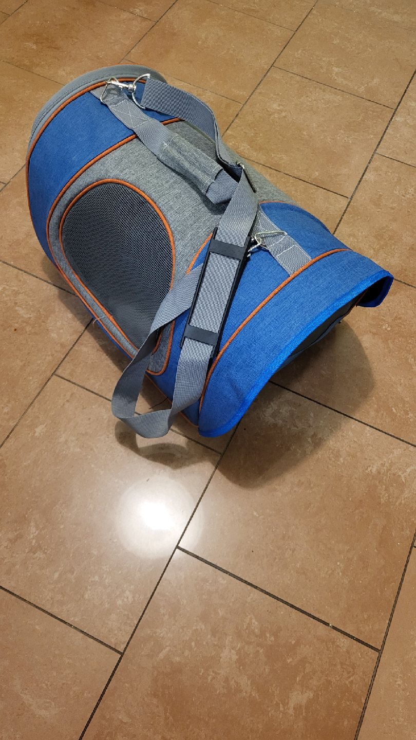 Foldable Pet Carrier - Blue & Grey - photo 2