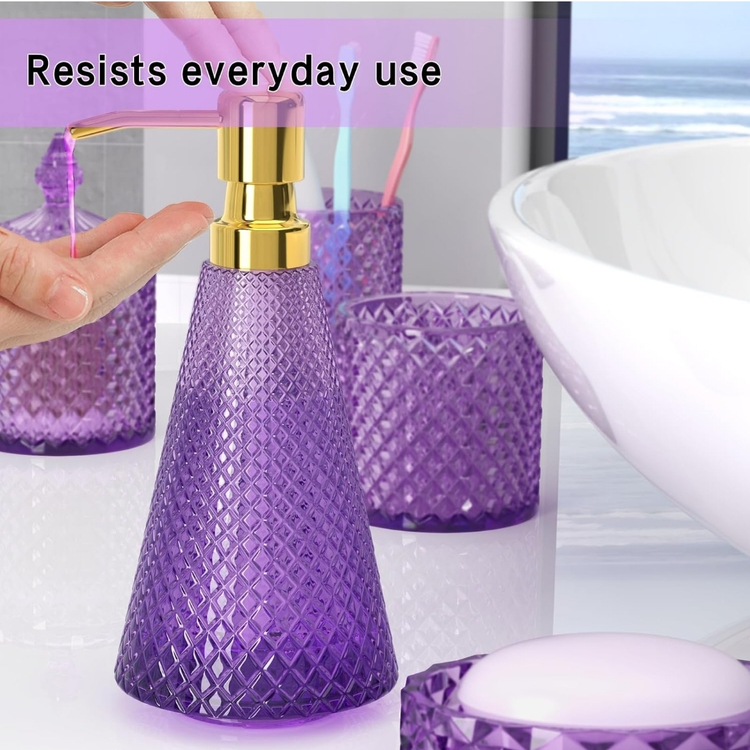Purple Bathroom Accessories Set (5-Piece) - photo 5