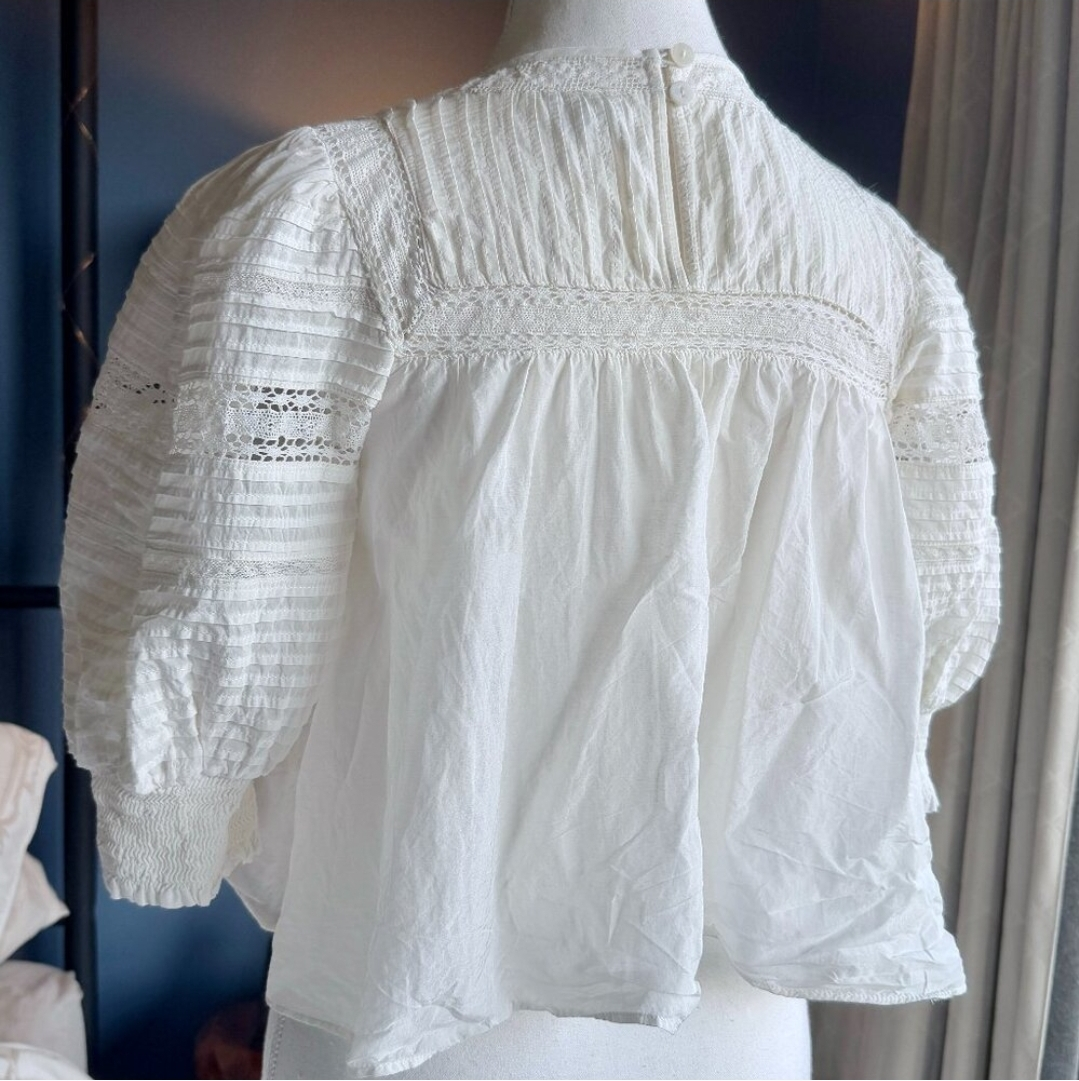 Aritzia White Eyelet Blouse - photo 2