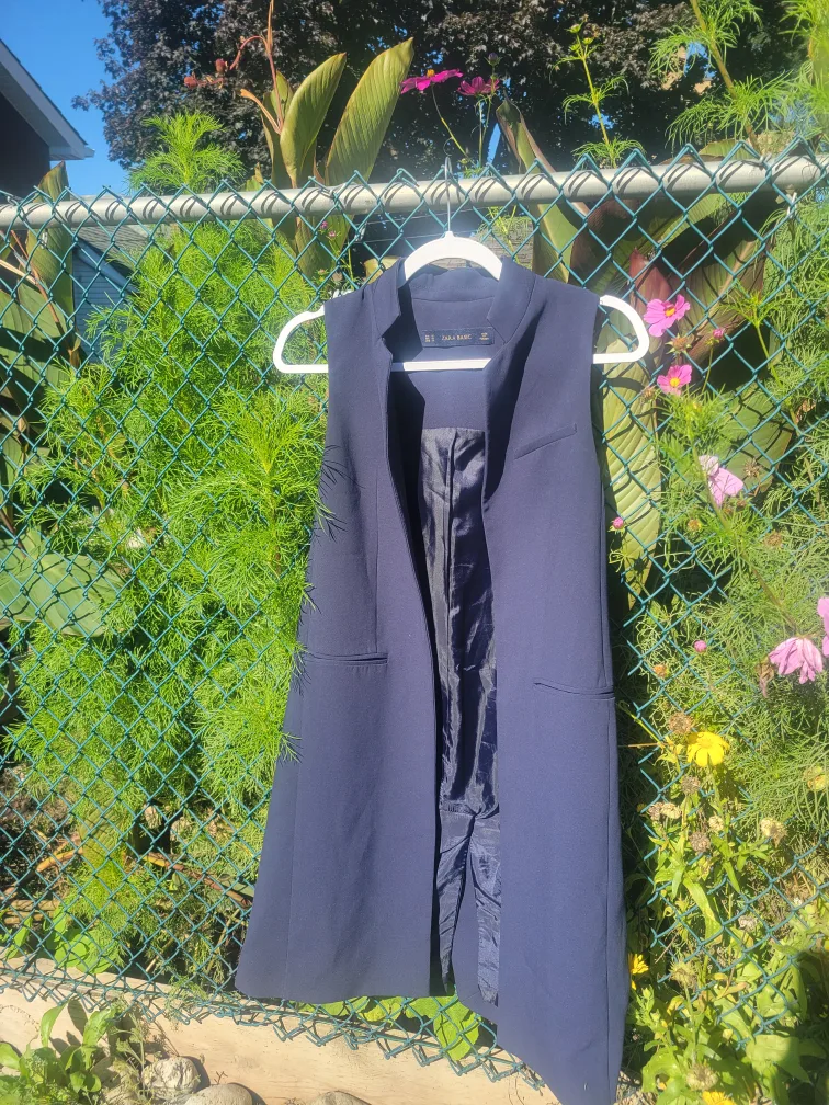 Zara Navy long xs blazer image indicator(3)