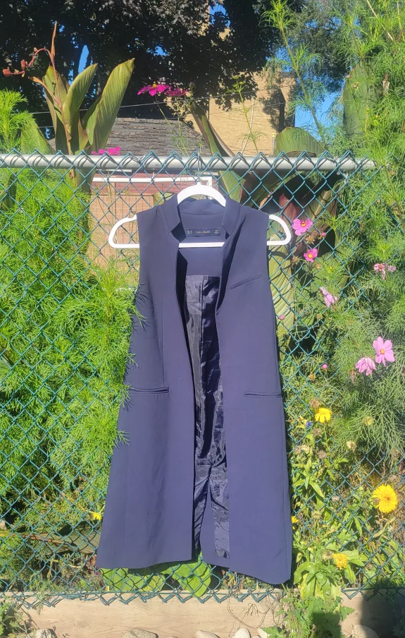 Zara Navy long xs blazer image indicator(10)