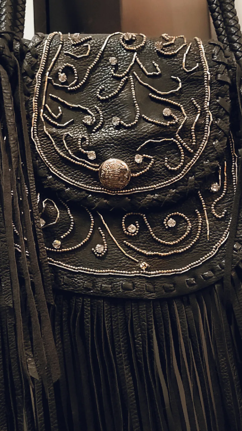 Black Embellished Fringe Shoulder Bag image indicator(3)