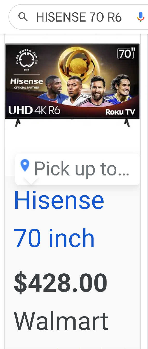 Hisense 70" inch 4K LED Roku Smart TV  HDR Ultra HD R6 - photo 5