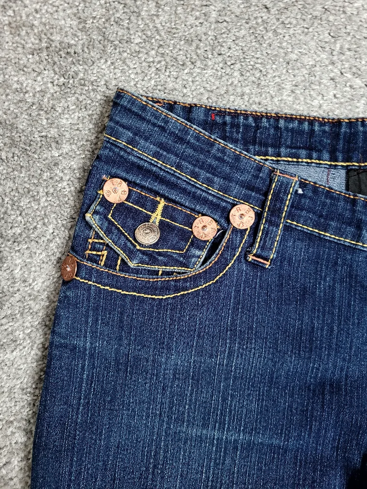True Religion low rise flare jeans Y2K image indicator(4)