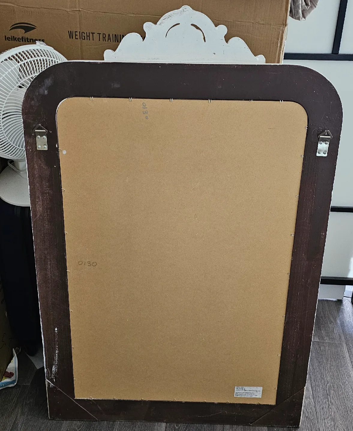 Large White Ornate Framed Mirror image indicator(4)