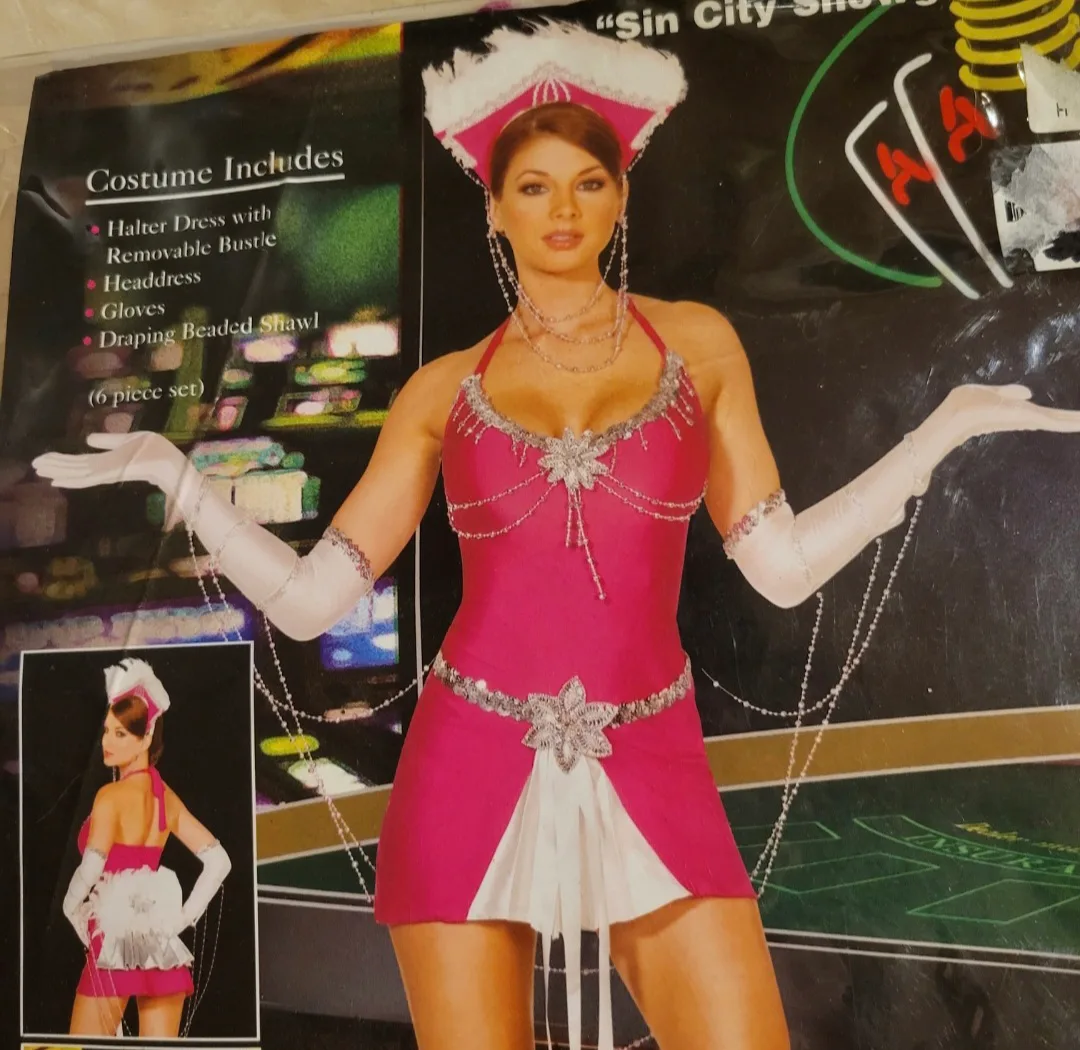 Deluxe Dreamgirl Sin City Showgirl Costume - Size Large image indicator(8)