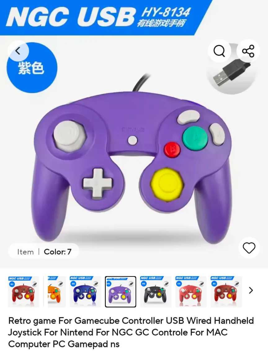 Nintendo GameCube controller USB Wired Gamecube Controller  New thumbnail