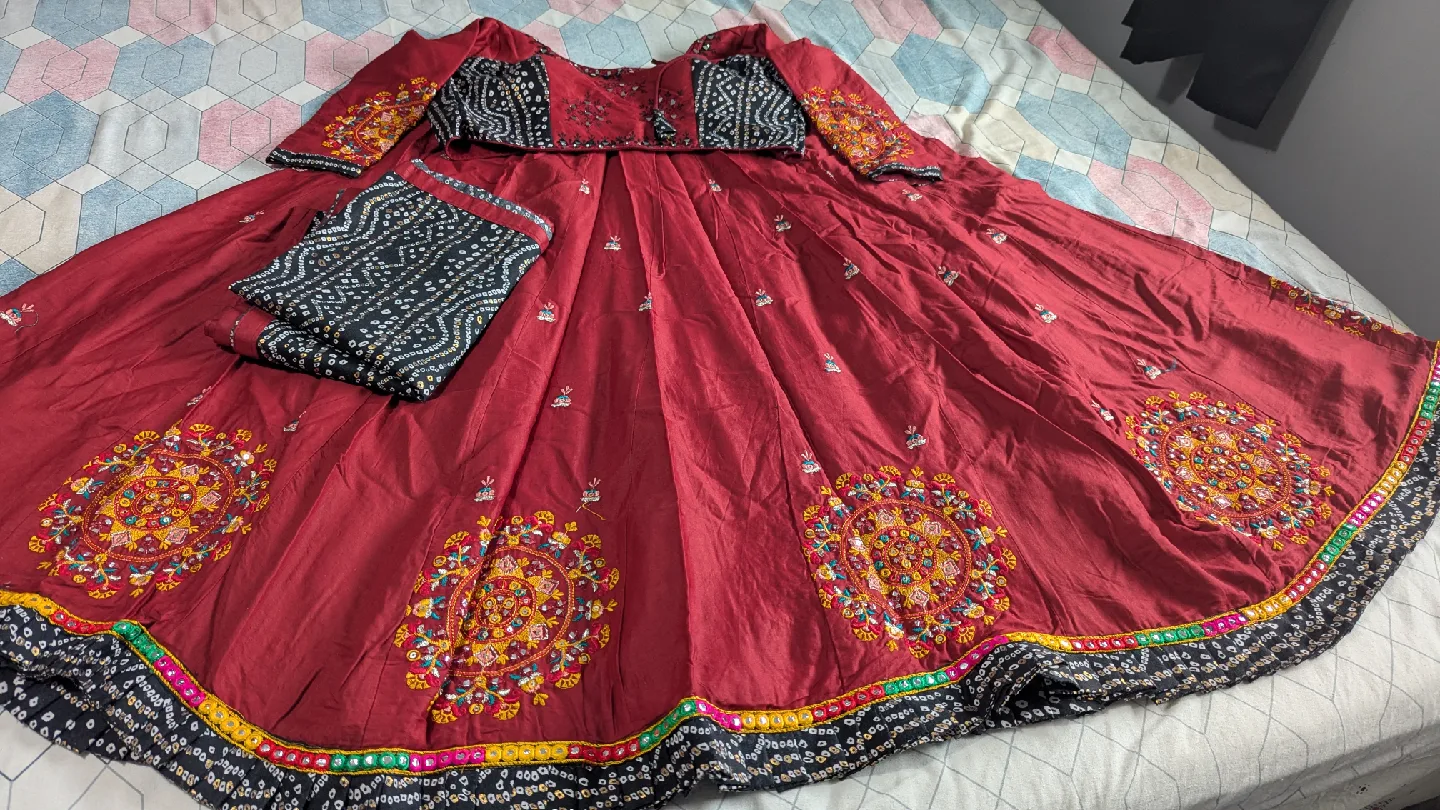 Maroon Embroidered Lehenga Choli thumbnail