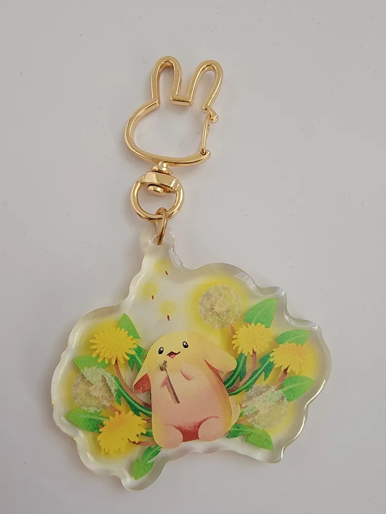 Cute Bunny Dandelion Keychain image indicator(2)