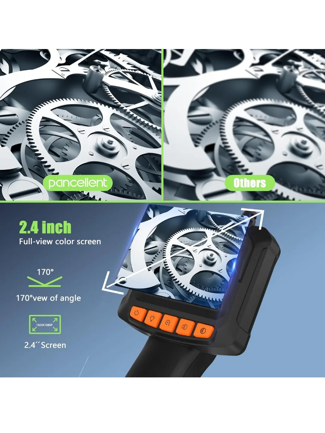 Pancellent Endoscope 2.4 inch Full-View Color Screen🥕 image indicator(3)