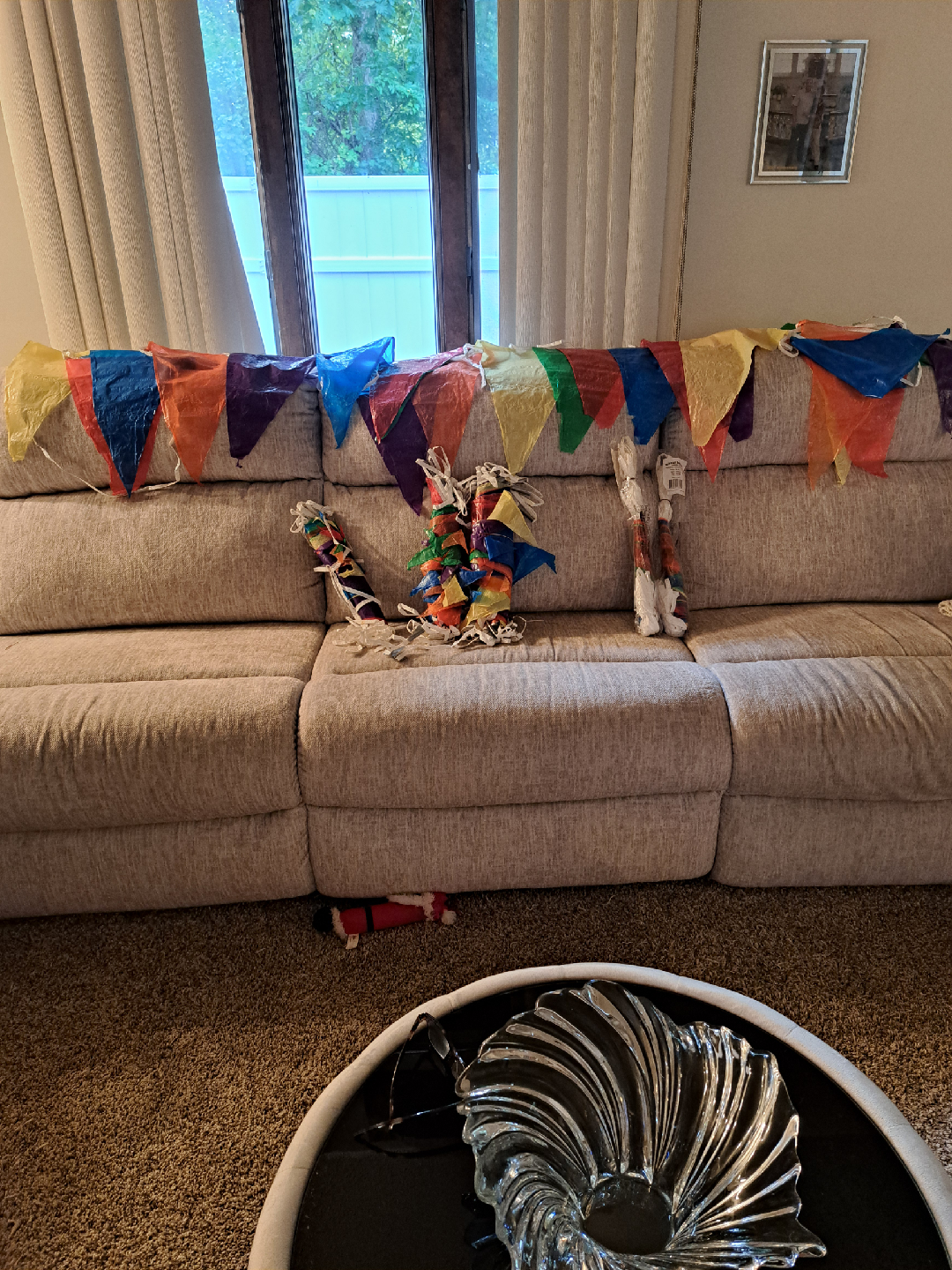 multicolored pennant banner